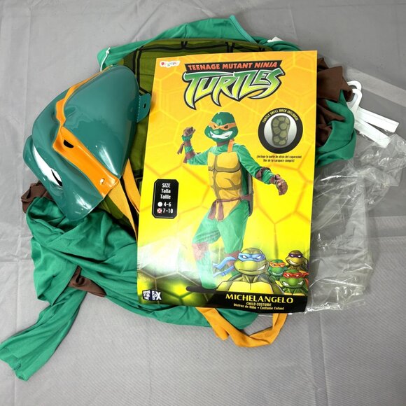 Michelangelo Mutant Ninja Turtles  Costume Medium 7-10  NWT - Picture 2 of 7